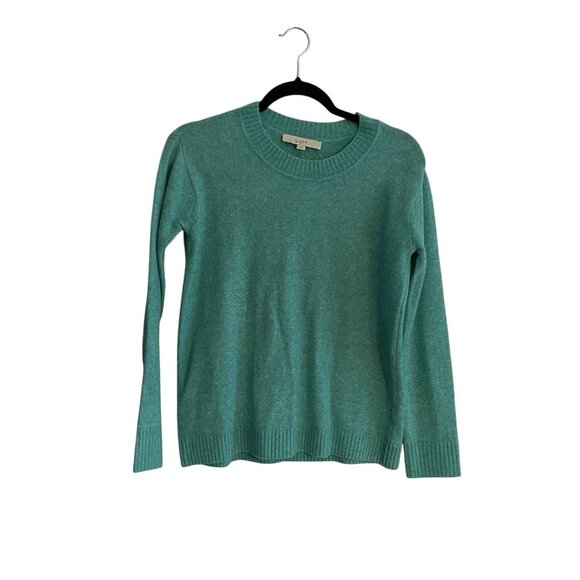 LOFT Women XS Green Soft Knit Wool Blend Crew Neck Pullover Relaxed Sweater NWT - Picture 2 of 10